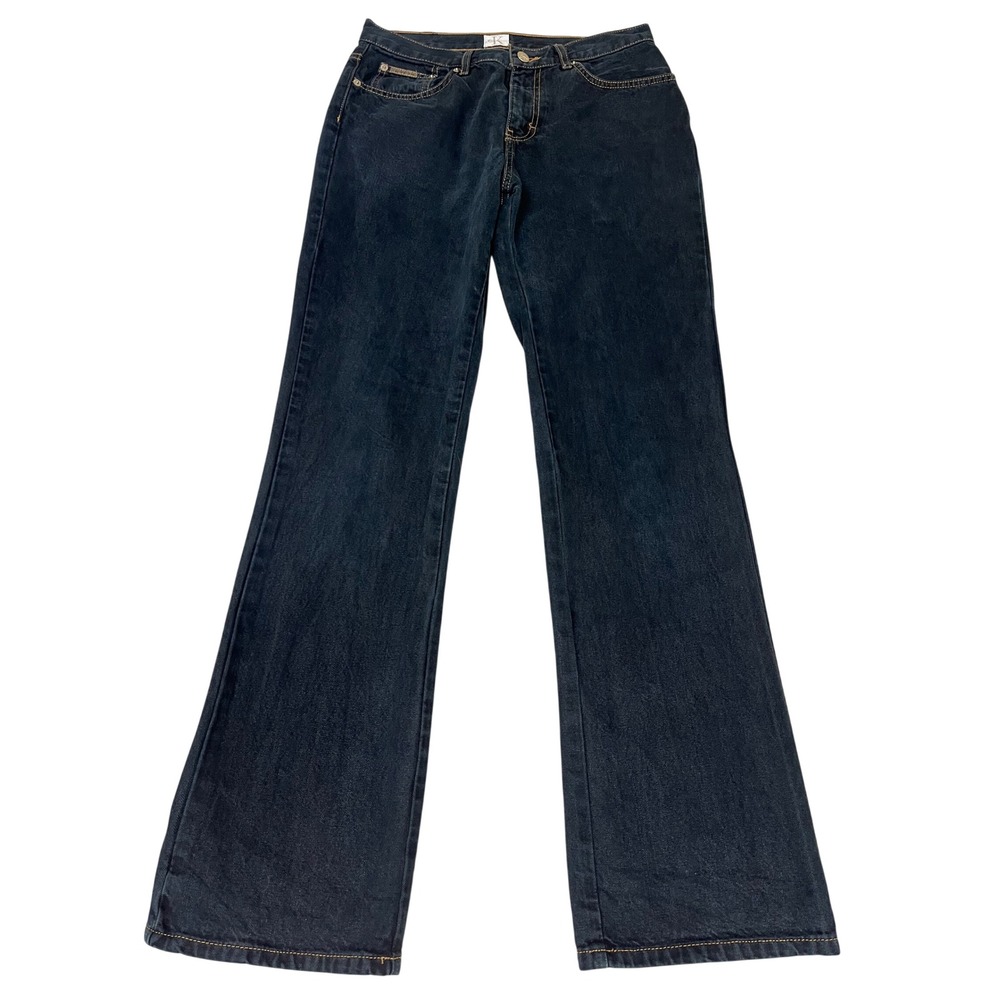 Calvin Klein Jeans Womens Size 6 Dark Wash Flare Leg Indigo Denim 100% Cotton